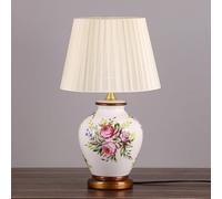 Lampe De Table en Céramique Américaine en Forme De Fleur Et D'oiseau, Lampe De Table Chinoise E27, Lampe De Chevet Classique De Style Cottage pour Chambre à Coucher, Salon, Bureau, F