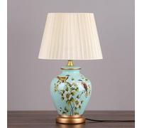 Lampe De Table en Céramique Américaine en Forme De Fleur Et D'oiseau, Lampe De Table Chinoise E27, Lampe De Chevet Classique De Style Cottage pour Chambre à Coucher, Salon, Bureau, A