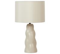 Lampe de Table en Céramique Beige Lin et Polyester Abat-Jour en Tambour 51 cm de