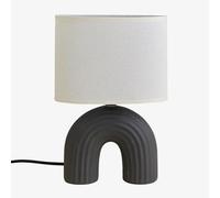 Lampe De Table En Céramique Et Lin Soliva 30 Cm Noir