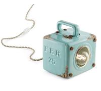 Lampe De Table En Céramique H: 20 Cm Petite Fait Main Bleue Shabby Antique E27