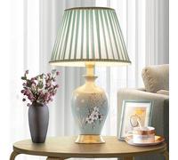 Lampe de table en céramique - Motif floral - Oiseau - Lumière pour chevet - Salon d'étude dans les maisons, villas, hôtels