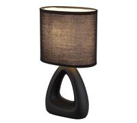 Lampe de table en céramique noire Lampe de chevet Abat-jour textile noir Lampe de chambre à coucher, douille E14, LxlxH 17x10x30 cm