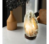 Lampe de table lampe d'appoint lampe de chevet cristal de sel gris H 20,3 cm
