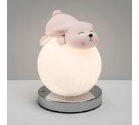 Lampe de Table en Forme d'animal Lapin Mignon, Petite Table Ronde pour Chambre d'enfant, veilleuse Rose, Lune, Globe, Lampe de Chevet pour Chambre d'enfant, Chambre d'enfant, Chambre