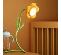 Lampe de table en forme de fleur, lampe de lecture LED rechargeable sans fil avec 3 couleurs à intensité variable, jolie veilleuse florale pour chambre d'enfant, cadeau attentionné pour maman, petite