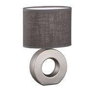 Lampe de table en lin Lampe de lecture en céramique Lampe de chevet gris Lampe de table argent, 1x E14, LxPxH 20x13x31 cm