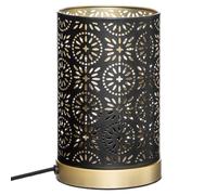 Lampe de table en métal style gitan, design oriental noir et or