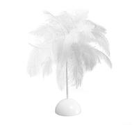 Lampe de table en plumes avec abat-jour en plumes en peluche pour chambre à coucher et table de chevet, lumière de bureau décorative pour chambre d'adolescent, décoration de table de mariage