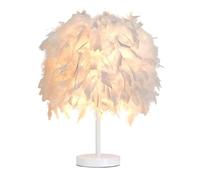 Lampe de table en plumes blanches, lampe de chevet, lampe de bureau, abat-jour en plumes pour chambre à coucher, décoration de la maison, accessoires de photographie, STYLE 2, M