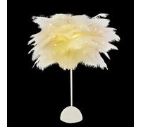 Lampe de table en plumes - Lampe de bureau en plumes de chevet lumineuse romantique | Veilleuse LED avec lueur douce pour une atmosphère chaleureuse | FeatherNight Lights - Décoration de chevet pour c