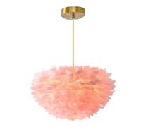 Lampe de Table en Plumes, Lampe de Chevet pour Chambre à Coucher, Lustre Suspendu en Plumes Roses, plafonnier en oie Naturelle tissée à la Main, Lampe de Plafond pour Bar