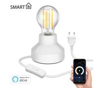 Lampe de table en porcelaine TIX Prise Interrupteur blanc + E27 Lampe LED 1005lm [EEK: D]