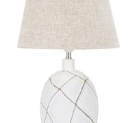 Lampe à Poser en Résine "Lines" 60cm Blanc & Naturel