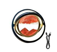 Lampe de table en sable mobile, veilleuse artistique en sable, veilleuse rotative à 360 degrés, lampe de chevet créative pour la vie, la maison, le bureau
