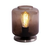 Lampe de table en verre brun Lampe de chevet Vintage Abat-jour en verre, chocolat, 1x douille E27, DxH 18x21,5 cm, Briloner 7011-014
