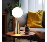 Lampe De Table En Verre En Forme De Cône En Laiton H 49,5 Cm