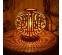 Lampe De Table ETC-Shop En Bambou Style Boho Forme Boule D 30 Cm [EEK: Nicht bewertet]