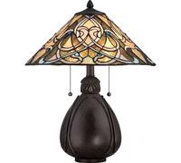 Lampe de Table Eterno 5 Bronze Vitrail H:50cm Tiffany Salon chambre à coucher