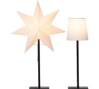 Lampe de table étoile de Noël lampe de chevet blanche lampe d'appoint lampe de salon, métal papier textile, 1x E14 douille, LxH 35 x 55 cm