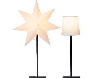 Lampe de table étoile de Noël lampe de chevet blanche lampe d'appoint lampe de salon, métal papier textile, 1x E14 douille, LxH 35 x 55 cm