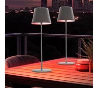 Lampe de table LED Lampe d'extérieur Lampe de jardin Batterie RGB Changement de couleur Lampe décorative, 2W 270lm blanc chaud, DxH 12 x 38 cm, lot de 2