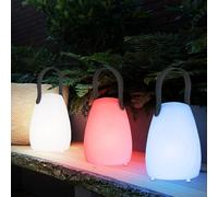 Lampe de table extérieure Batterie Lampe de table USB rechargeable Jardin, dimmable Télécommande Changement de couleur portable, 1x LED 3000K, DxH 11,2x16 cm, 3er Set