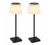 Lampe de table extérieure intérieure Lampe de table blanche noire LED Touchdimmer Batterie variable Lampe de jardin USB, blanc chaud/blanc froid, DxH 13,1x38 cm 2er Set