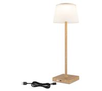 Lampe de table extérieure Lampe de table LED aspect bois Touchdimmer Batterie variable Lampe de jardin USB, blanc chaud/blanc froid, DxH 13x38 cm