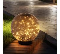 Lampe de table extérieure solaire à LED guirlandes lumineuses de jardin projecteurs à billes lampe de parc fumée