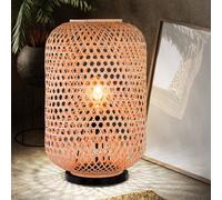 Lampe de Table Feu Latéral Lampadaire Bambou Tresse Boho 1 Flammes H 62,5 CM