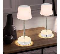 Lampe de Table Feu Latéral LED Graduateur au Toucher Réglable en Hauteur LED 2x