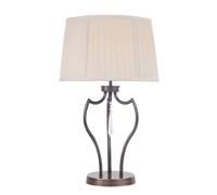 Lampe de Table Feu Latéral Salon Bronze Foncé Cristaux Nickel H 60 CM