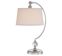 Lampe de Table Feu Latéral Salon Verre Tiffany Métal H 62,2 CM Nickel