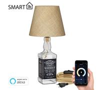 Lampe de table FLAKO Câble de chanvre Abat-jour beige naturel incl. lampe E27