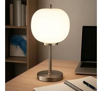 Lampe De Table Globo Argent Mat Nickel Verre Globe H 45 cm E14