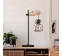 Lampe De Table Globo Bois Métal Écran Hauteur Réglable 55 cm E27 IP20