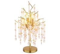 Lampe De Table Globo Doré Cristal 4 Lueurs E14 67 Cm