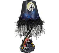 Lampe de table Halloween - Lampe de table à LED en forme de lune, modèle de jouet en résine, éclairage LED L'Étrange Noël de monsieur Jack - Décoration de bureau