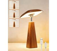 Lampe de table HARPER LIVING - Rechargeable - Lampe de chevet à champignon avec intensité variable et contact magnétique - Lampe de bureau portable à LED et piles pour chambre, salon, maison, bureau