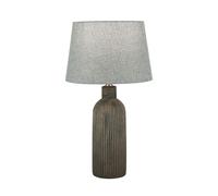 Lampe De Table Hedwig En Céramique E27 En Lin 56 Cm Marron/Gris Moderne