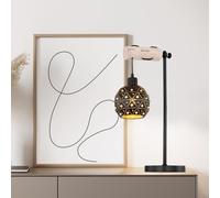 Lampe de Table Holzleuchte Cristal Chambre Réglable H 55 CM