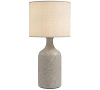 Lampe de table - HOMCOM - base en céramique et abat-jour en lin, interrupteur, culot E27 - 22x22x45cm - blanc et sable