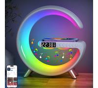 Lampe De Table Intelligente,Lampe D'Ambiance Avec Chargeur Sans Fil,Contrôle Par Application Enceinte Bluetooth Lumineuse,Veilleuse À Intensité Variable Avec Synchronisation De La Musique
