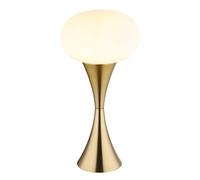 Lampe de table laiton Lampe de salon Lampe de chevet Lampe de chambre, verre opalin1x E14, DxH 18 x 36,9 cm