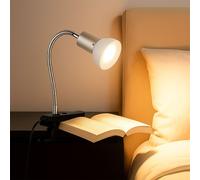 Lampe De Table Lampe À Pince Flexo En Métal Couleur Titane En Verre Blanc LED