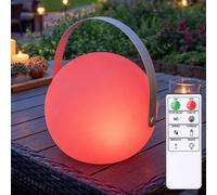 Lampe de Table Lampe Boule RGB LED Télécommande Dimmable Batterie Blanc