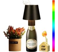 Lampe de table Lampe bouteille rechargeable 5200 mhA Fonction tactile Lumière LED RGB réglable