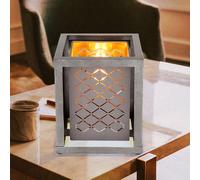Lampe de table Lampe d'appoint Décorative Punching Square Gris Antique H 22 cm