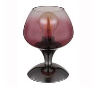 Lampe de table lampe d'appoint lampe de bureau métal chromé verre couleur mûre